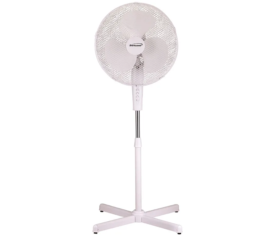 16'' White 3 Speed Oscillating Stand Fan