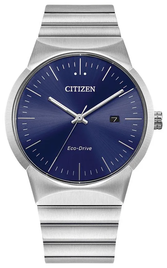 Citizen Watch Men's Modern Axiom Silver-Tone Stainless Steel Bracelet w/Blue Dial