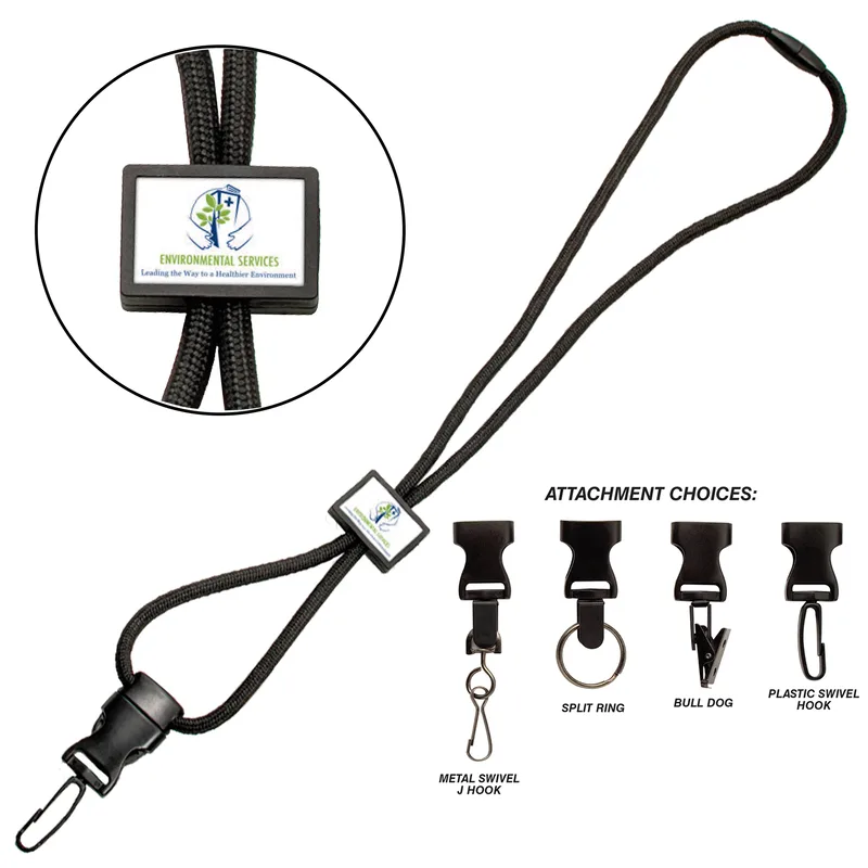 Braided Lanyard w/rectangle slider