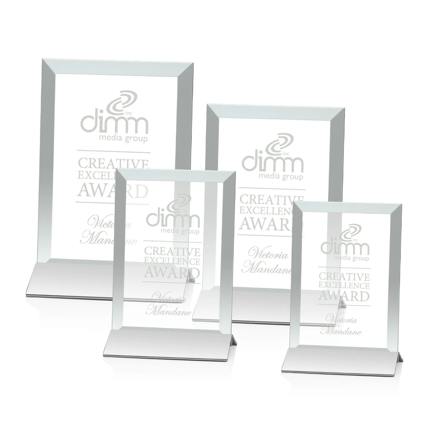 Deep Etch, Vertical, Jade, Silver