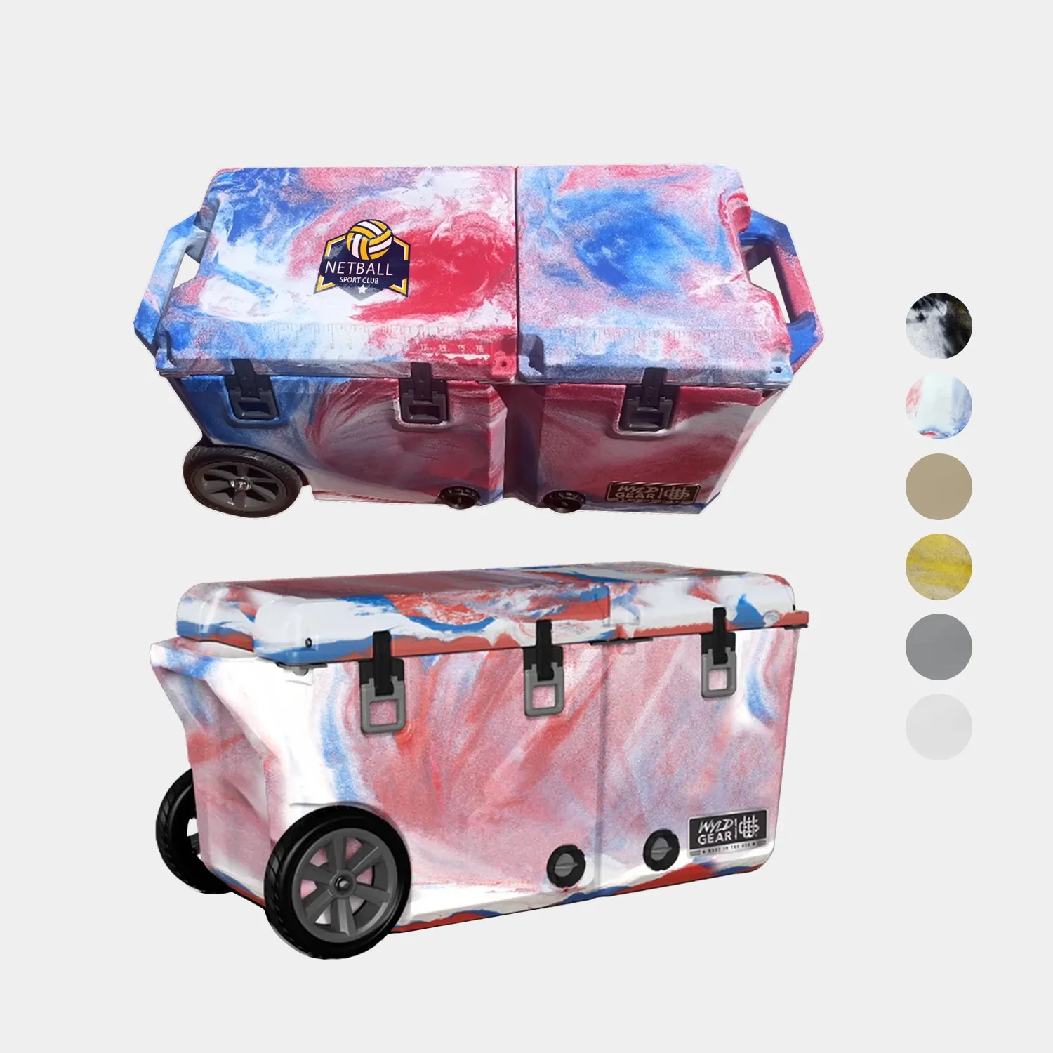 65 QT Wyld Gear® Divided Wheeled Hard Cooler Ice Chest (40" x 19")