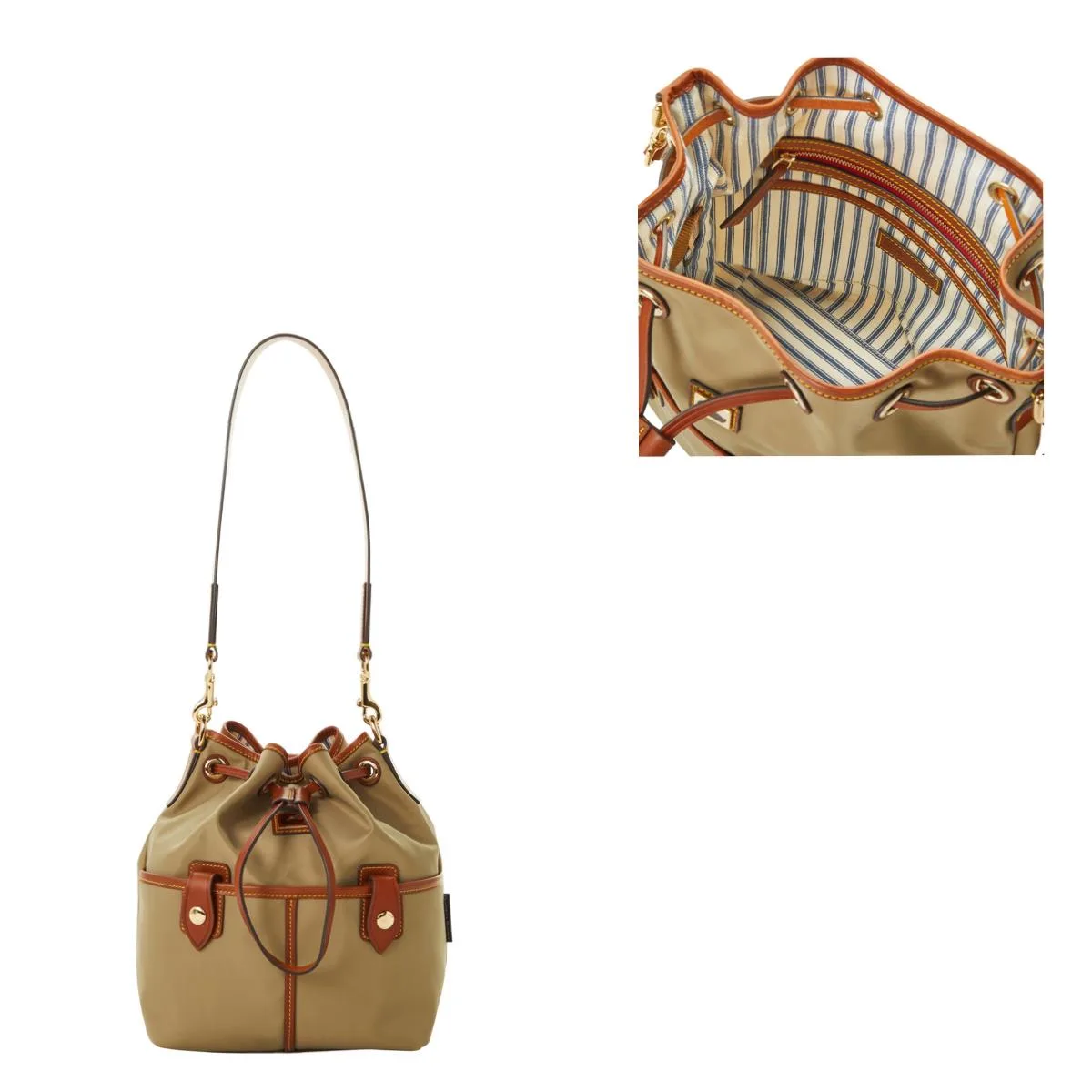 Dooney & Bourke Taupe Wayfarer Drawstring