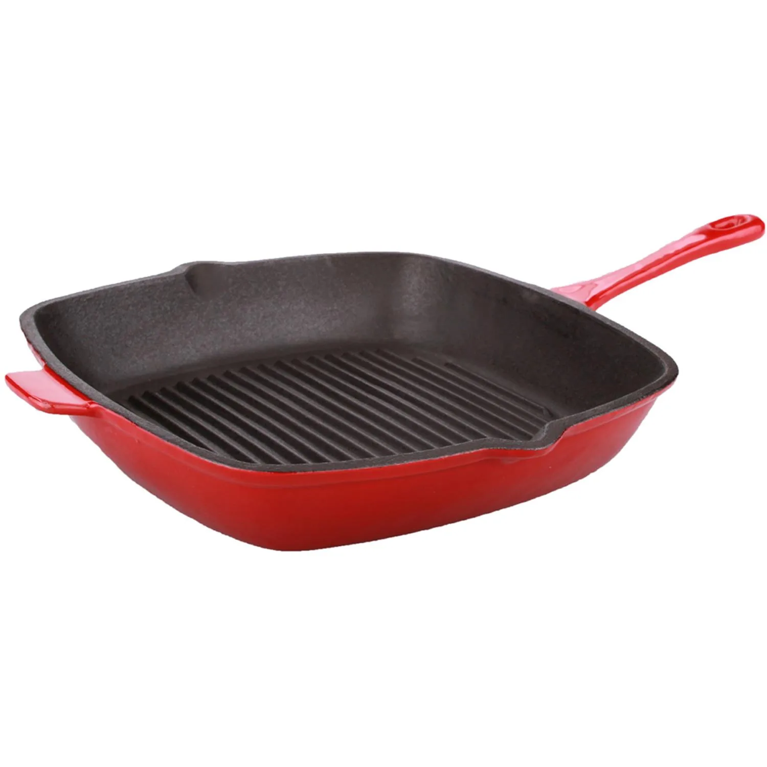 BergHoff Neo 11" Cast Iron Square Grill Pan, Red