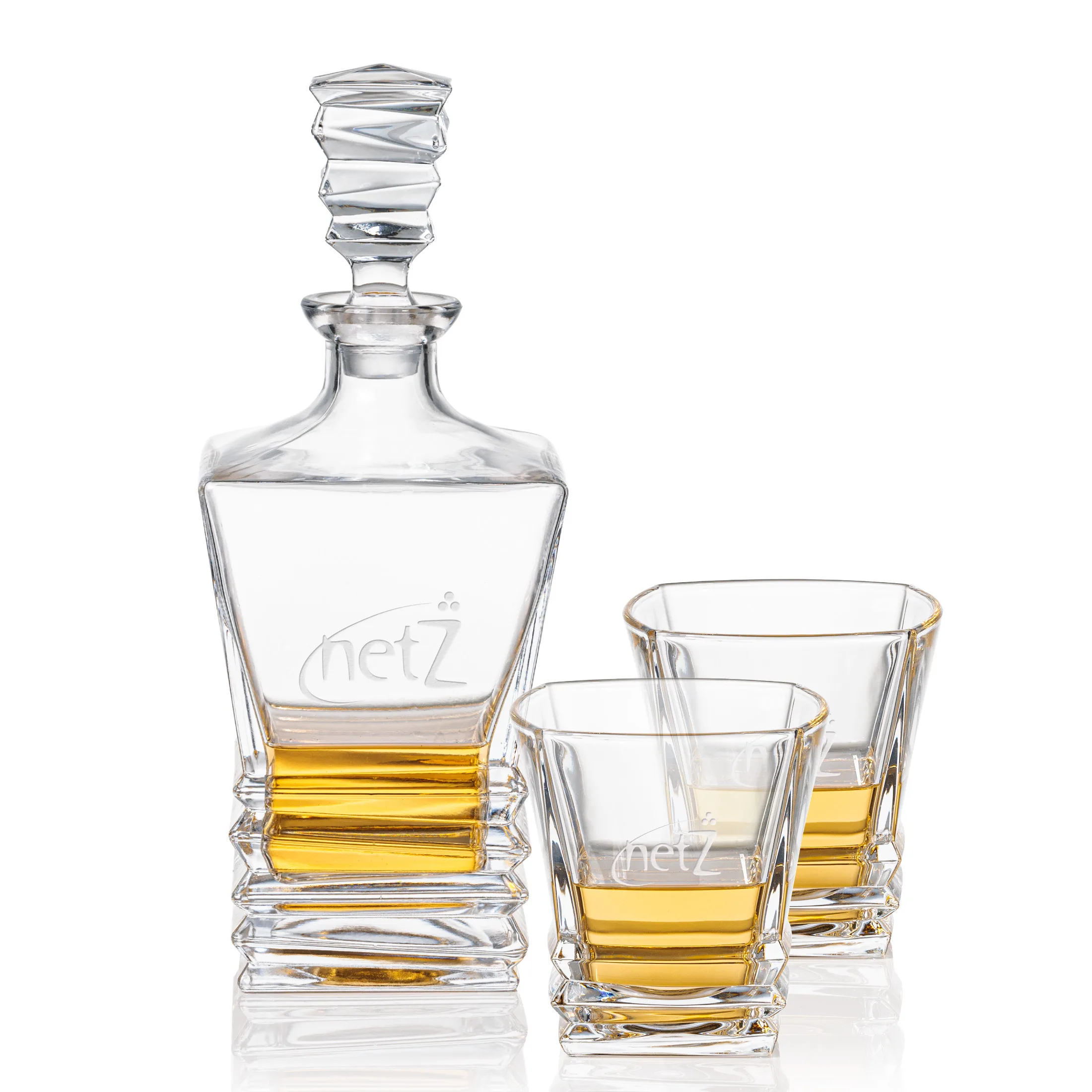 Decanter Set, Deep Etch, Decanter & 2 OTR