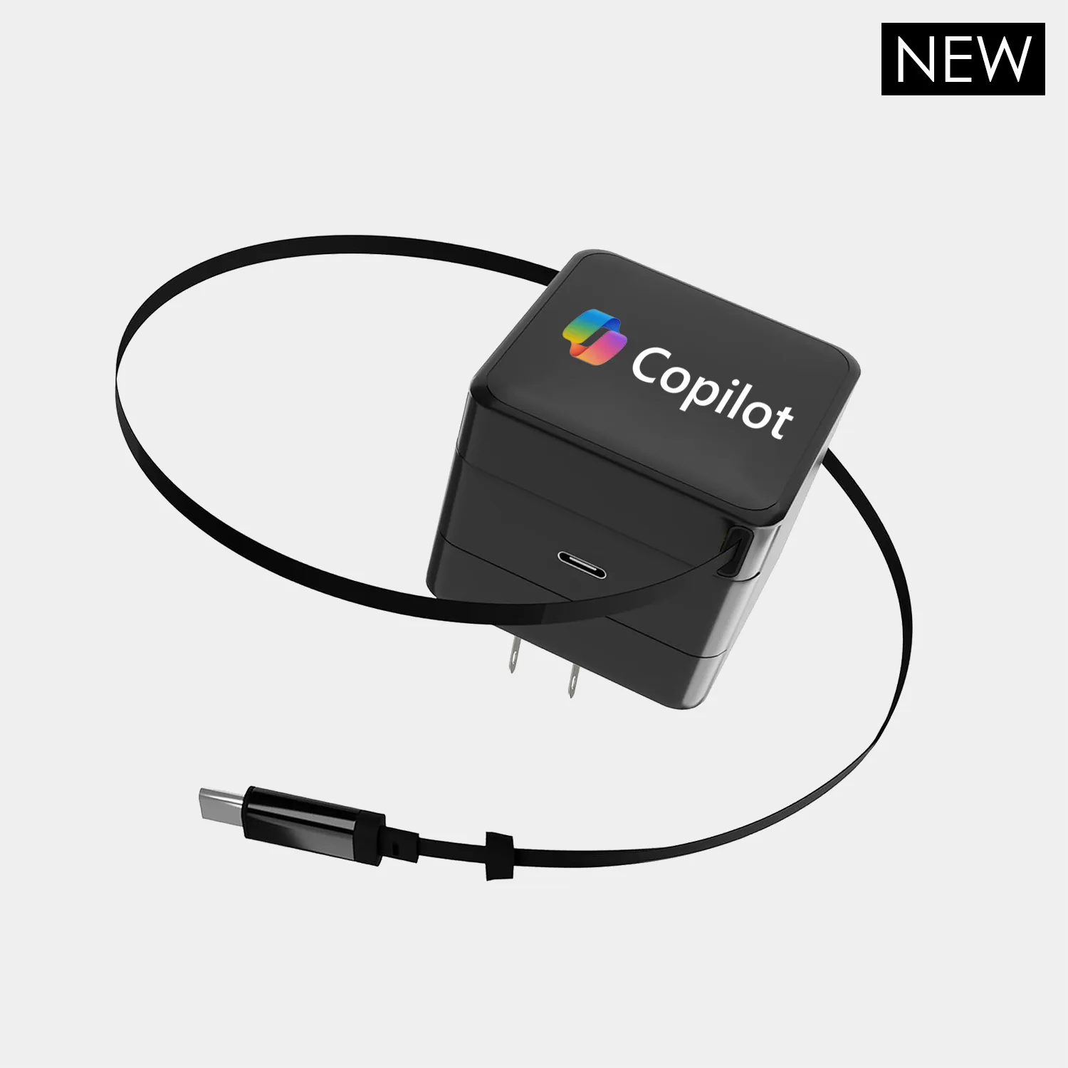 Blok 3.0 - 30W GAN Compact Wall Charger W/ Built-In Retractable USB-C Cable