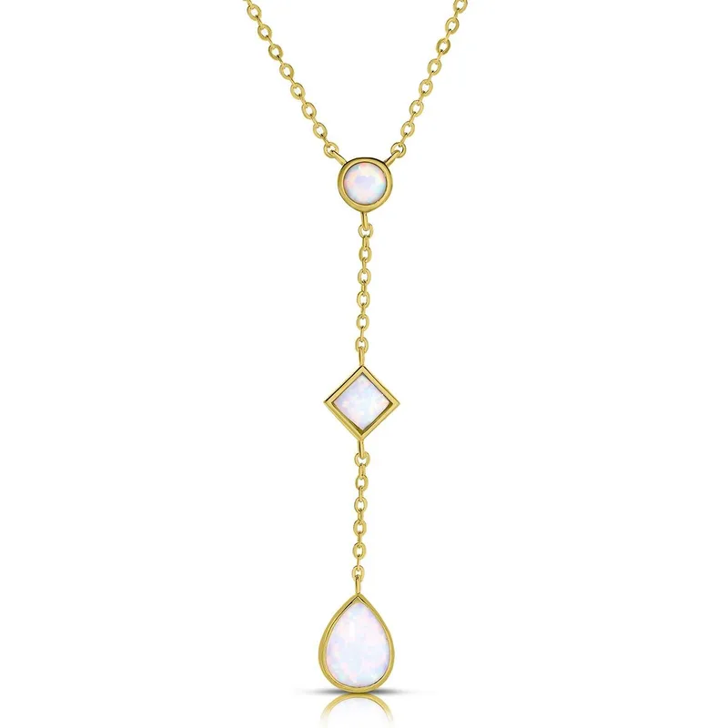 Jilco Inc Opal Lariat Necklace - Yellow Gold