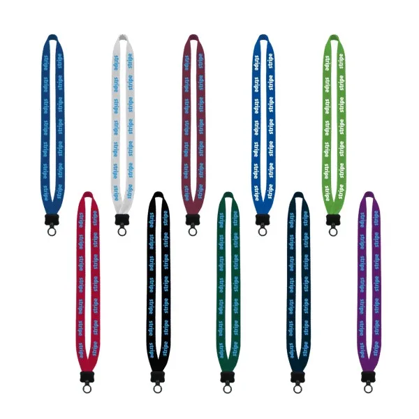 3/4" Cotton Lanyard with Plastic Clamshell & O-Ring view 2