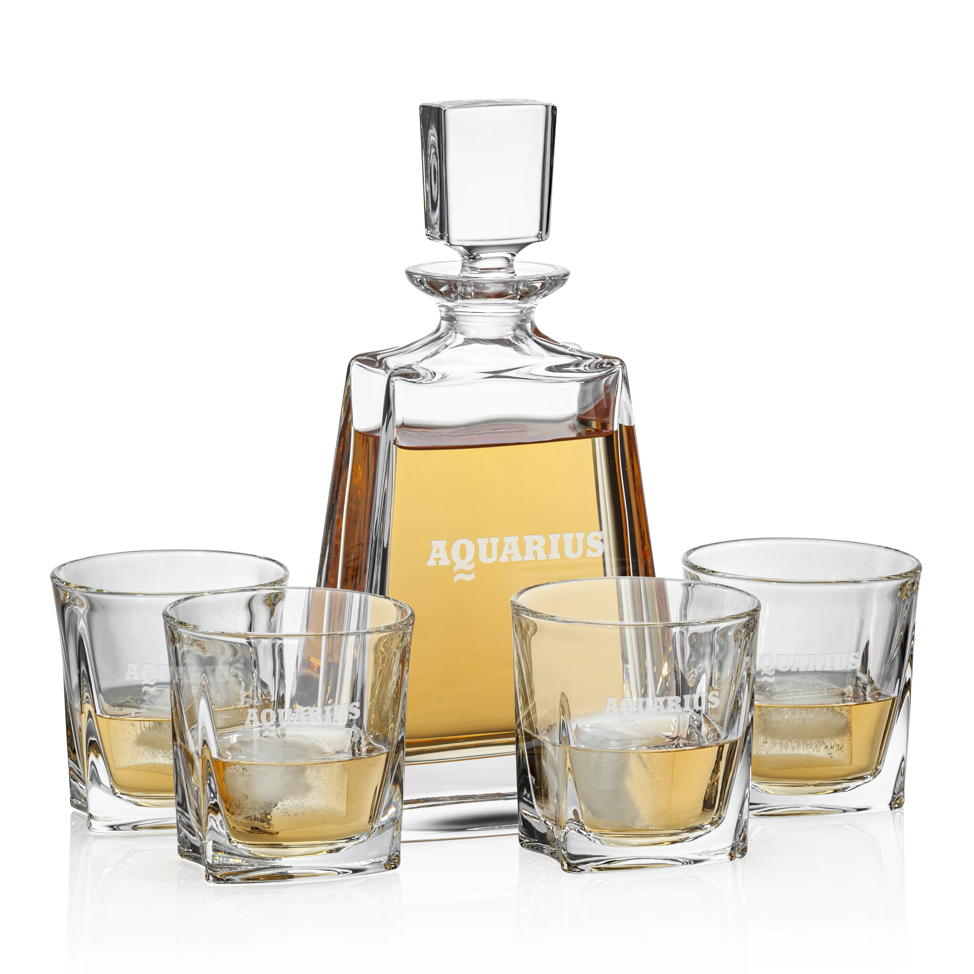 Decanter Set, Deep Etch, Decanter & 4 OTR