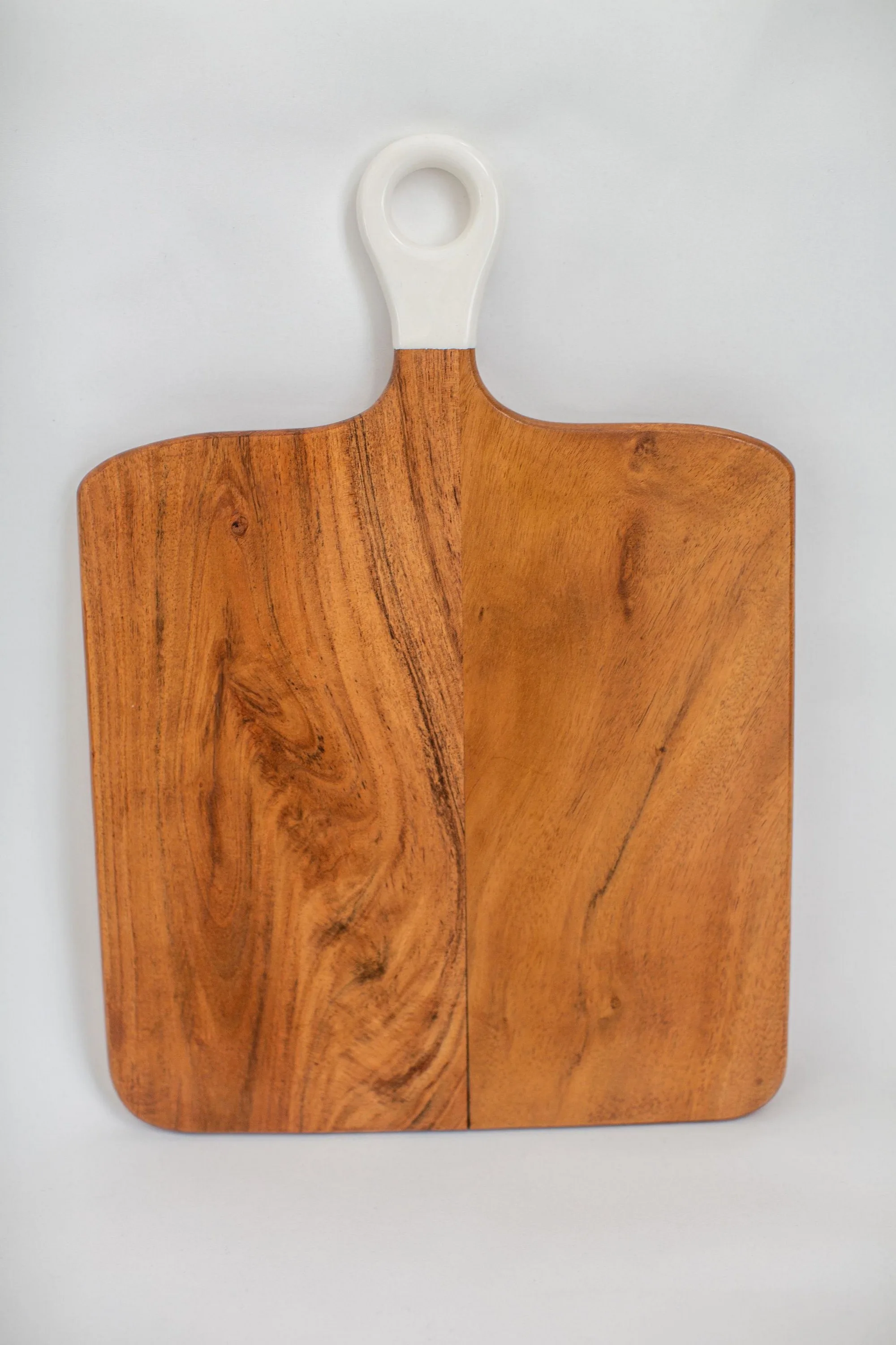 Jeanne Fitz Jeanne Fitz Wood + White Collection Acacia Wood Square Charcuterie Board, Medium