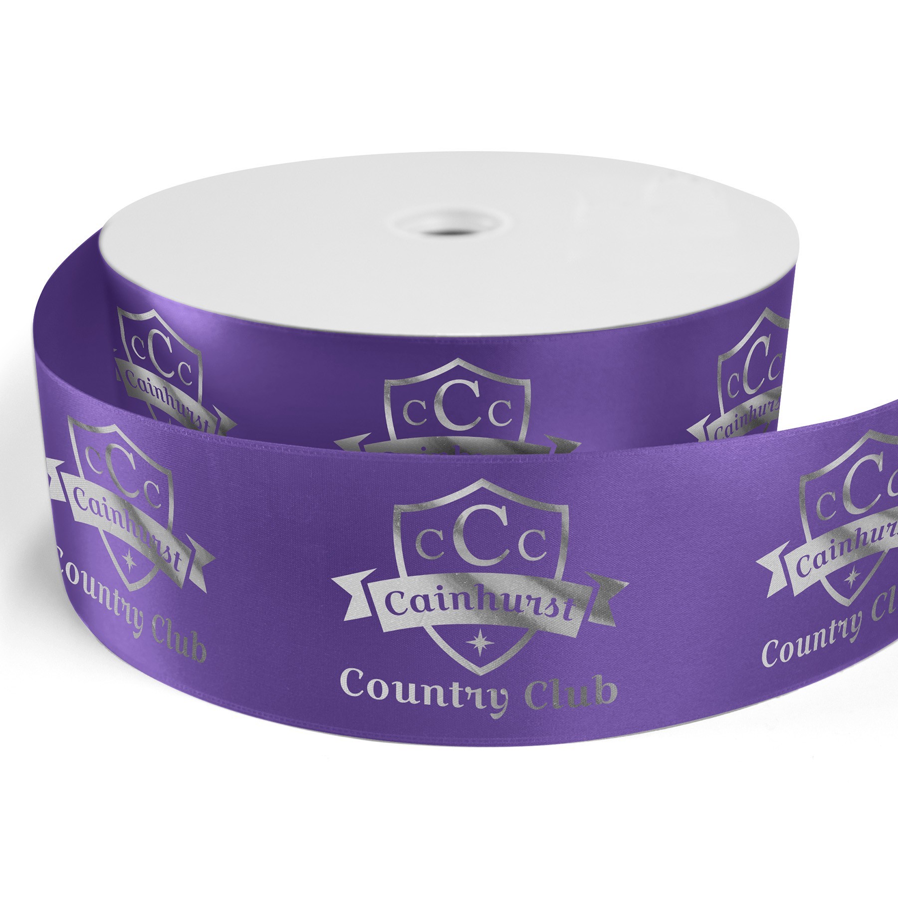 3" Badge Satin Ribbon - 50yrd Roll - Foil Print