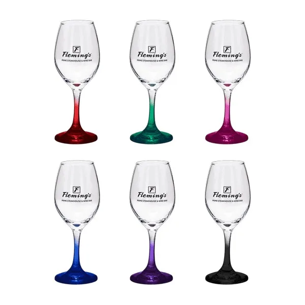 Chilled 10 oz Rioja White Wine Glasses with Color Bottom