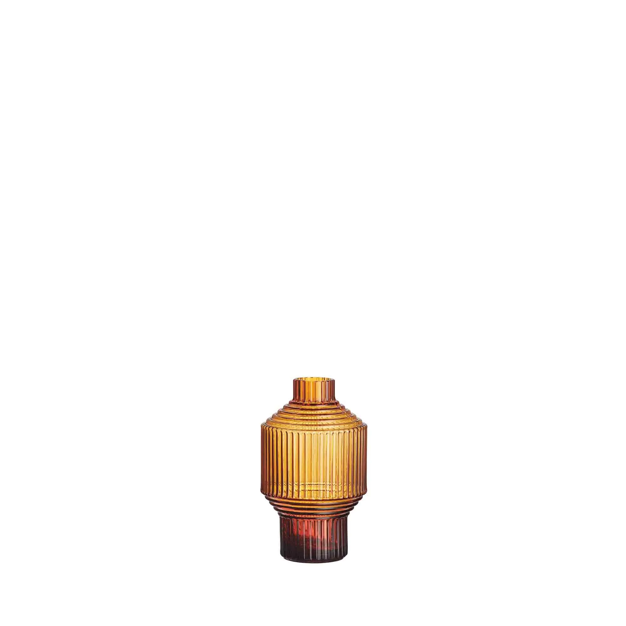 Kosta Boda Pavilion Vase Dark Amber Small