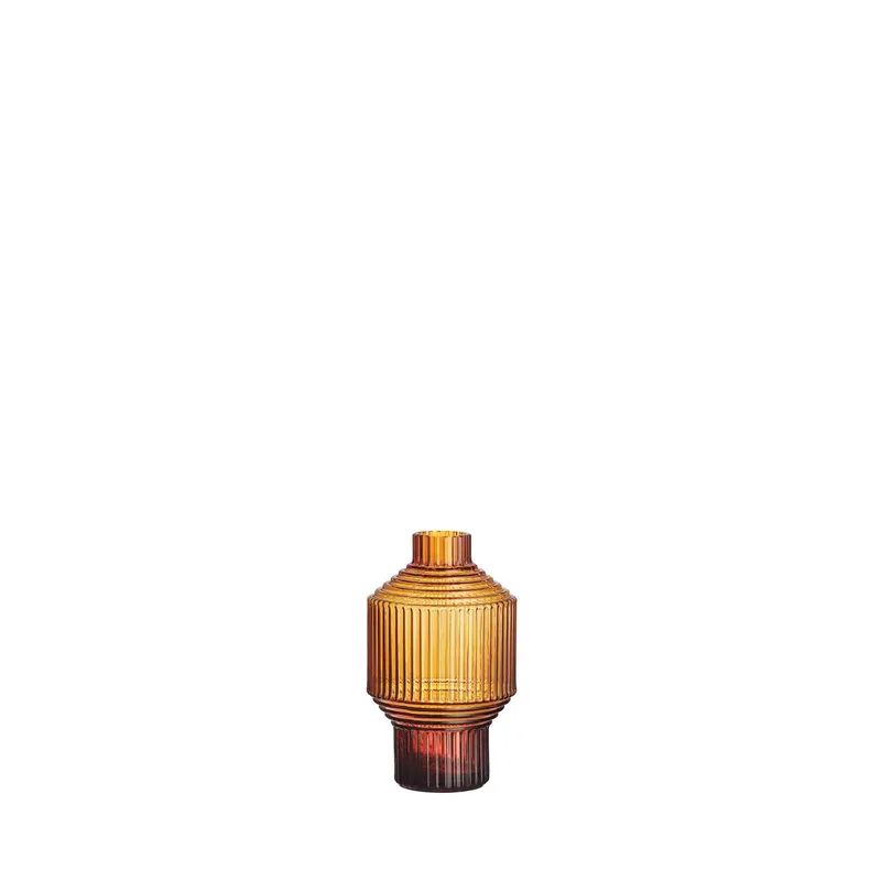 Kosta Boda Pavilion Vase Dark Amber Small
