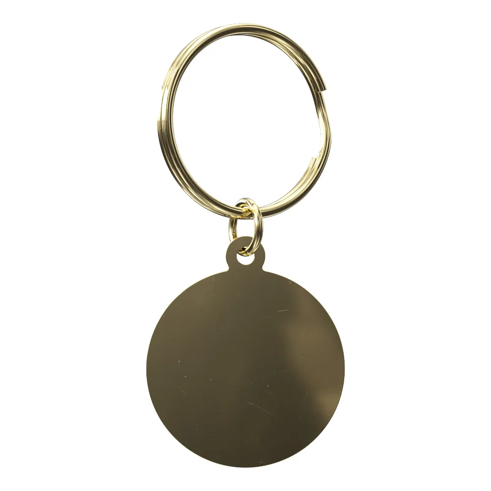 Vibraprint® Bright Gold Round Key Tag (1-1/8") view 2