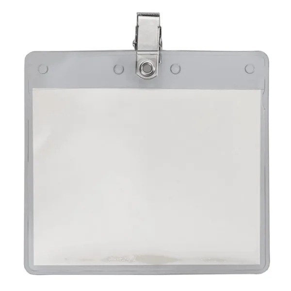 4" x 3" Blank Horizontal Vinyl Pouch with Bulldog Clip