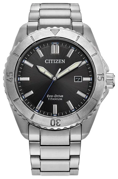 Citizen Watch Men's Brycen Super Titanium Bracelet Watch, Black Dial