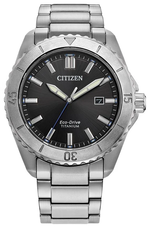 Citizen Watch Men's Brycen Super Titanium Bracelet Watch, Black Dial