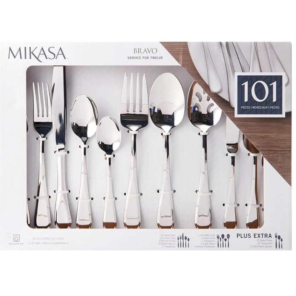 Mikasa Bravo 101 Piece 18/10 Stainless Steel Flatware Set