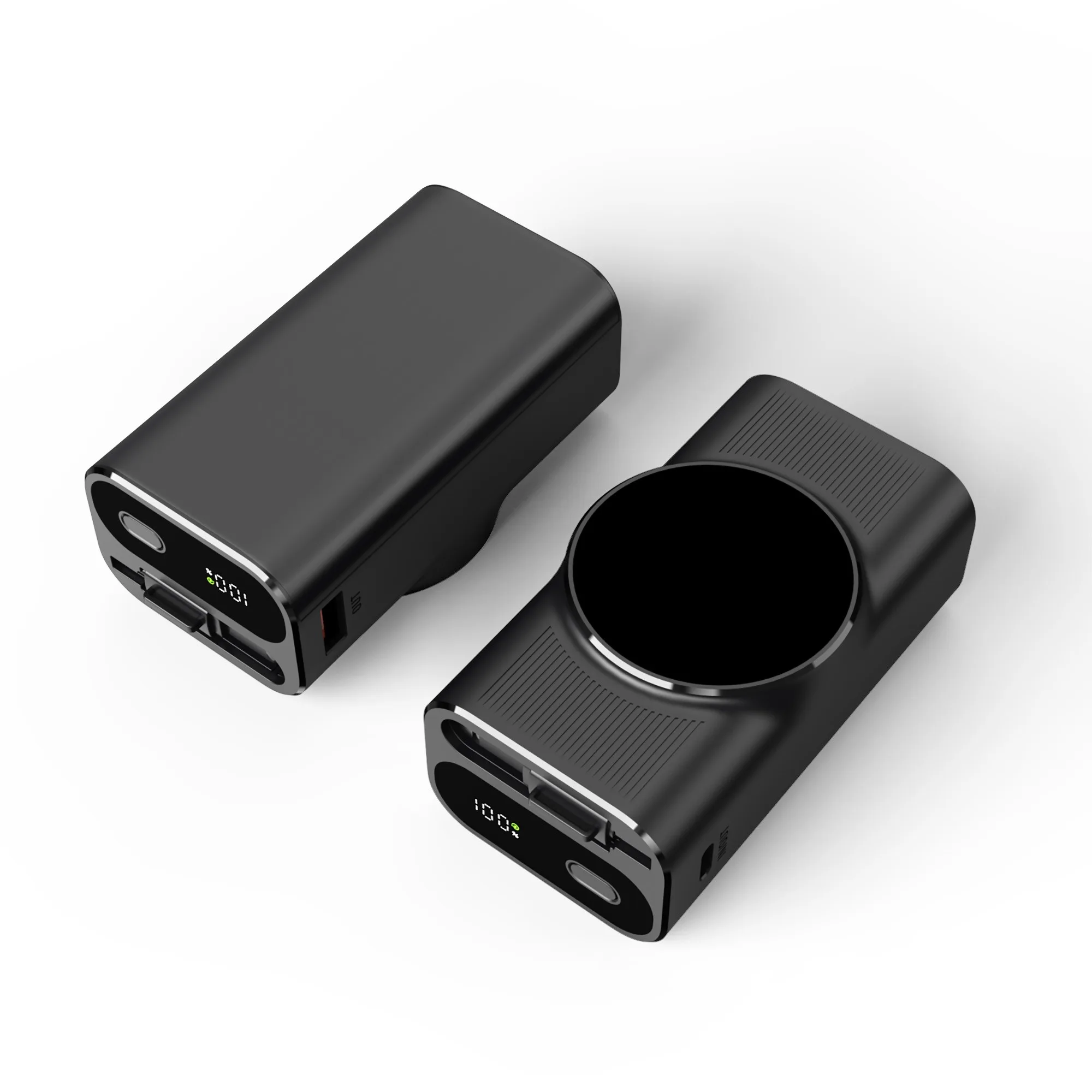 Lariat 10,000mAh Power Bank with Built-In Retractable Cable and USB and Type-C Ports view 2