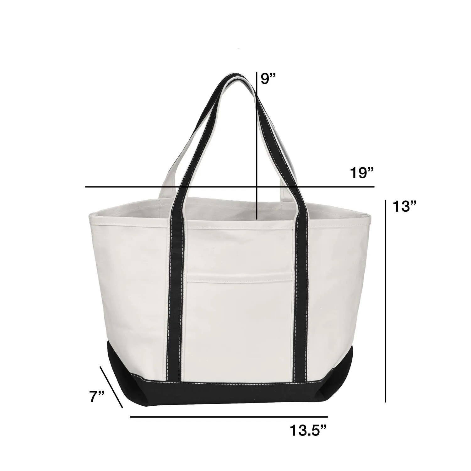 Open Canvas Boat Bag with Embroidery view 5