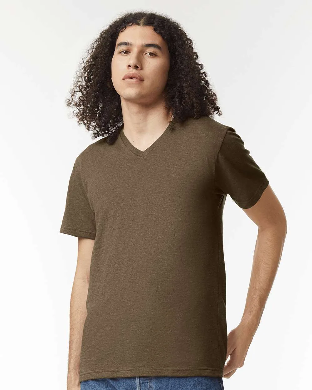 American Apparel® Unisex CVC V-Neck Tee view 4