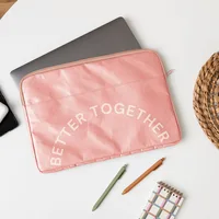 15" Portrait Laptop Sleeve (Duratek) — Red Zipper (PMS 207C)