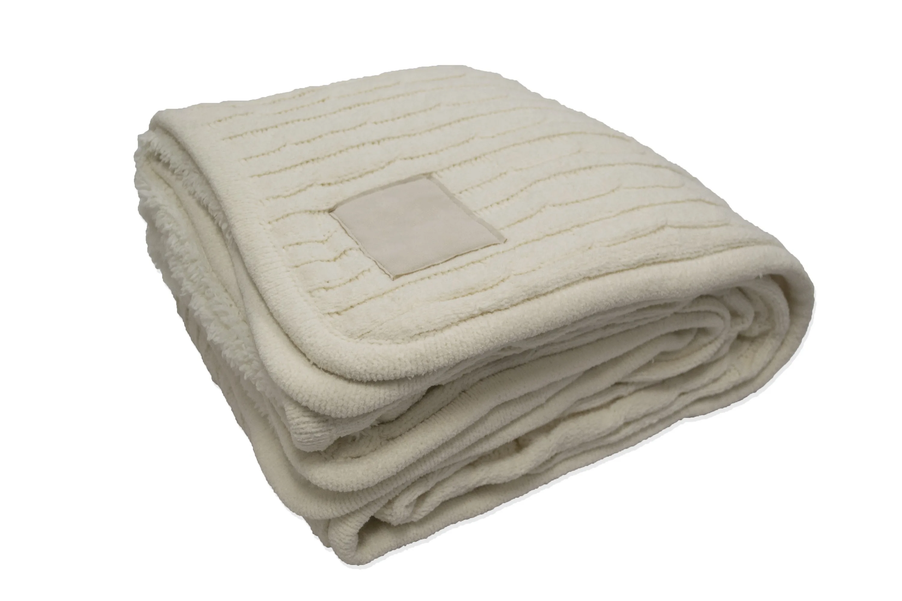 Cable Knit Lambswool Blanket (Laser Patch) view 2