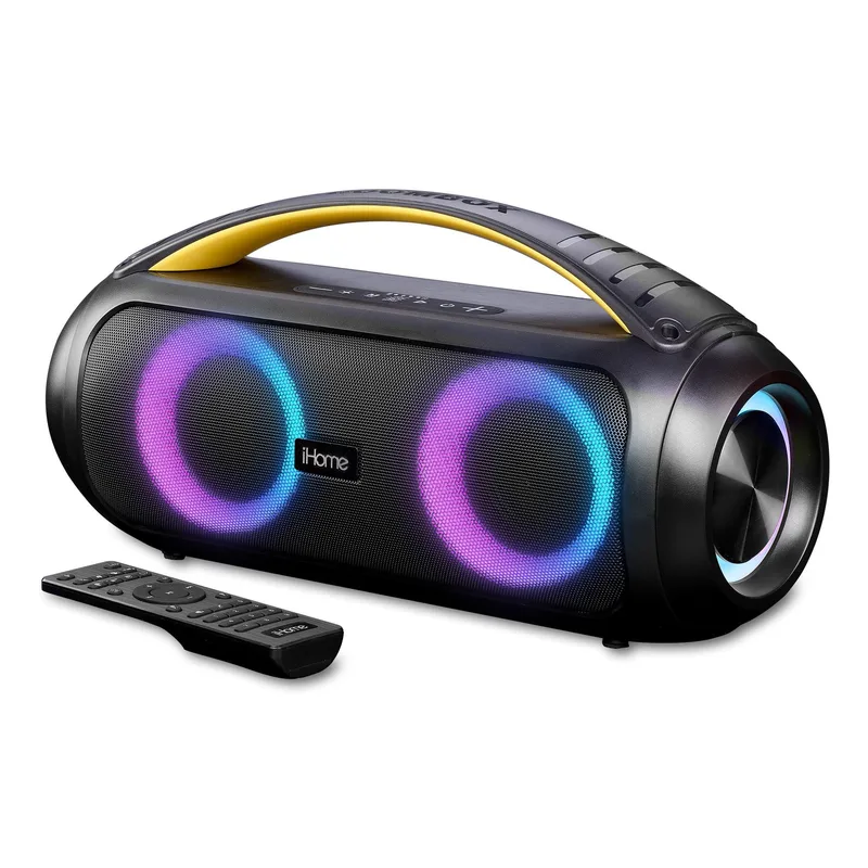 iHome Color Changing Splashproof Bluetooth Boombox Black