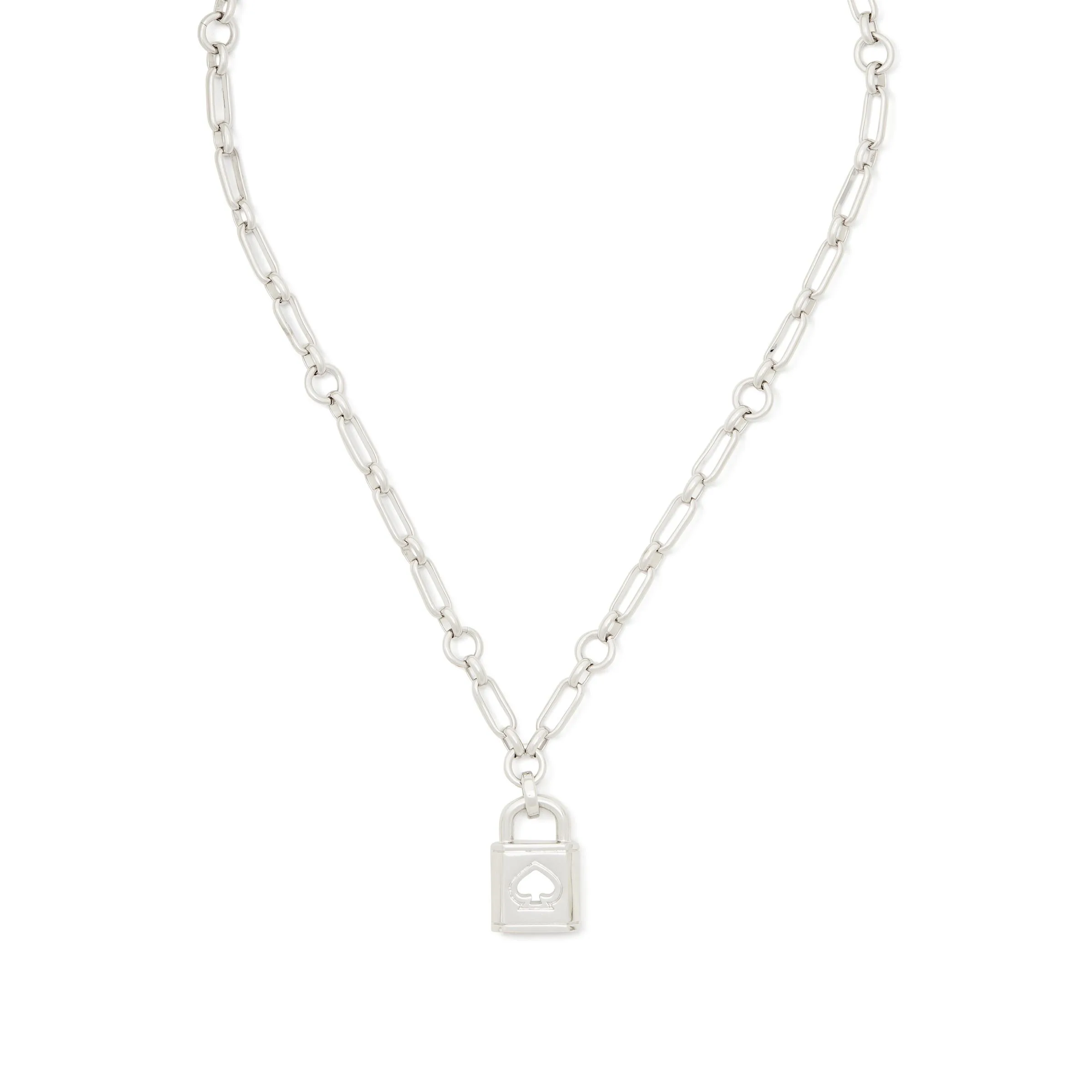 kate spade new york Lock And Spade Lock Pendant - Silver