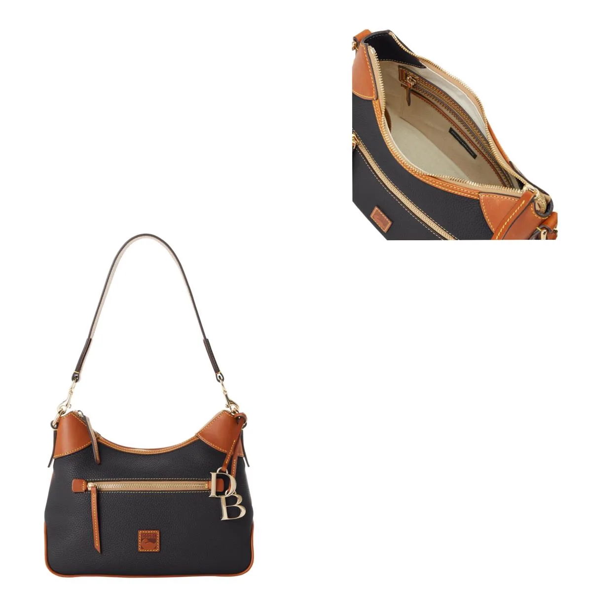 Dooney & Bourke Black Pebble Grain Hobo