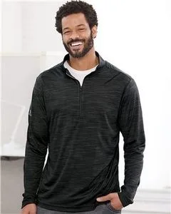 Adidas® Lightweight Melange Quarter-Zip Pullover view 3