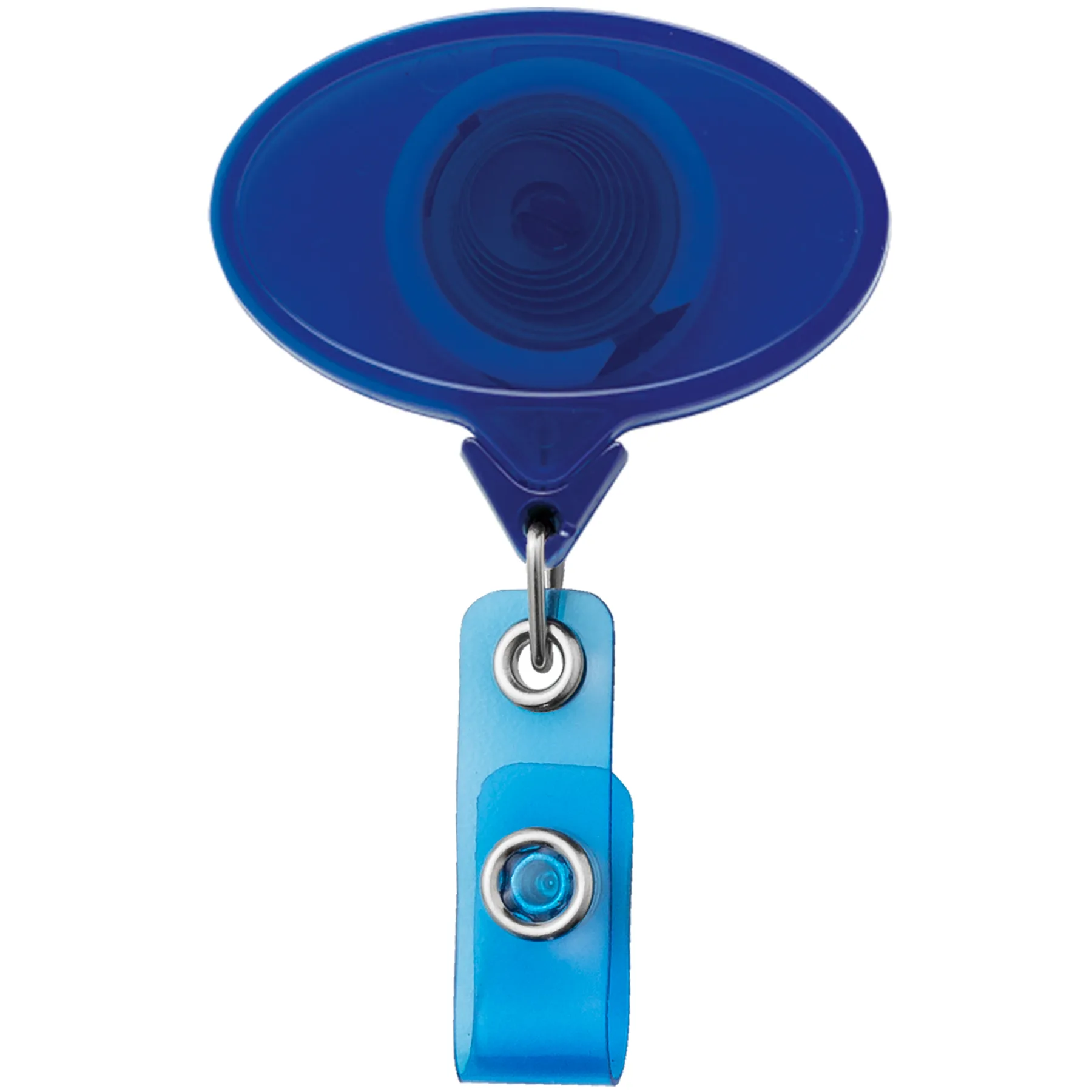 Jumbo Oval Retractable Badge Reel, translucent color view 2