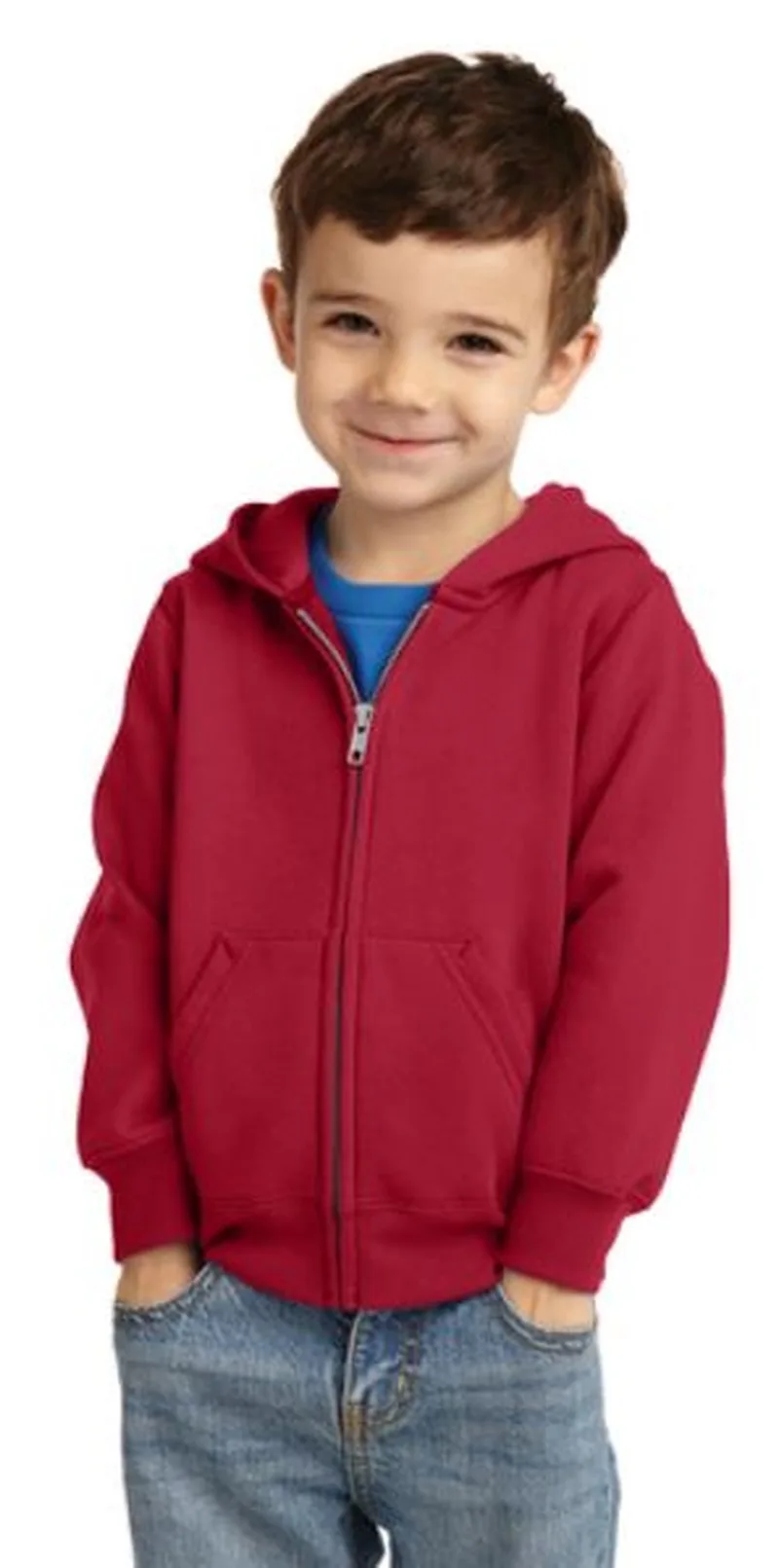 Port & Co™ Toddler Core Fleece Full-Zip Hooded Sweatshirt.