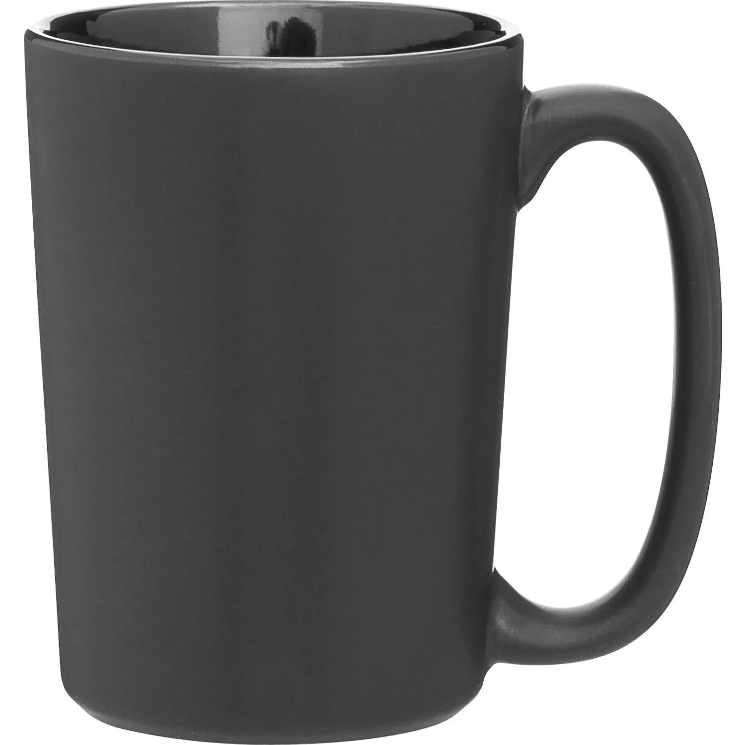 12 oz Rocca Ceramic Mug (Matte Black/Glossy Black) view 2