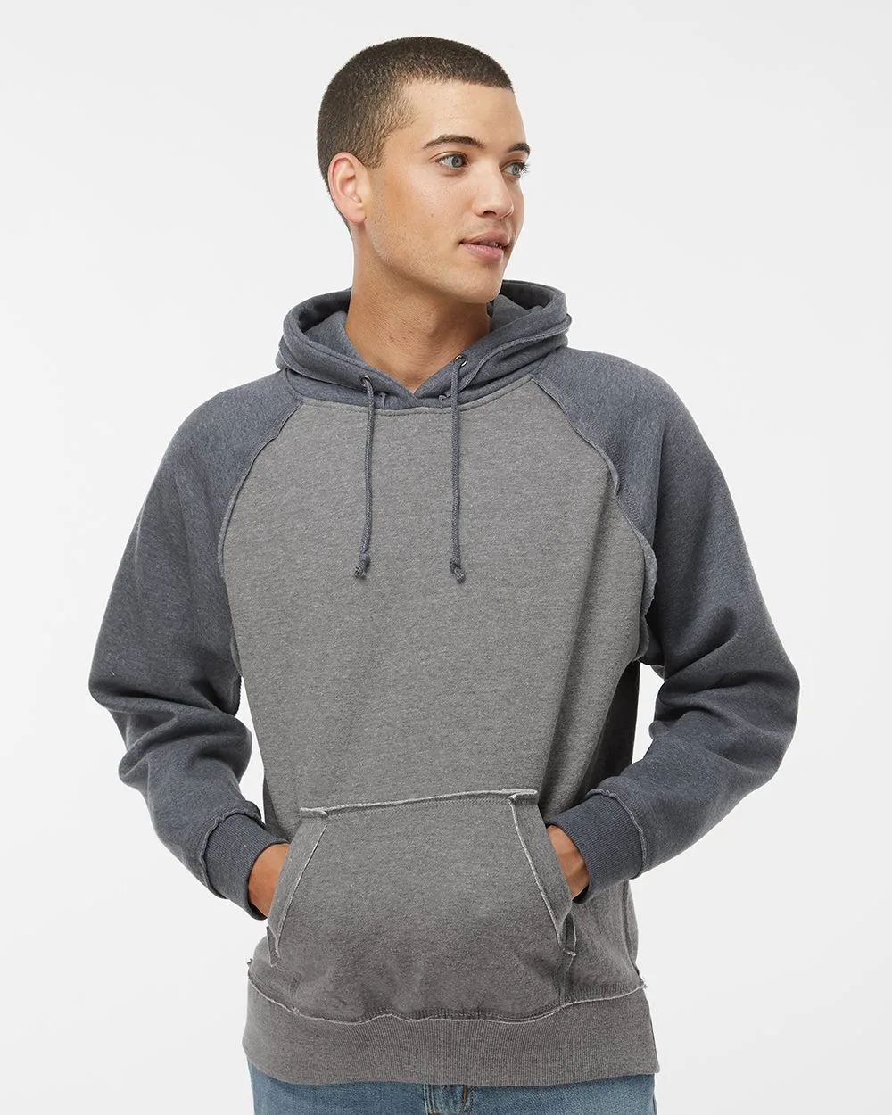 J. America® Men's Vintage Heather Hooded Sweatshirt view 2