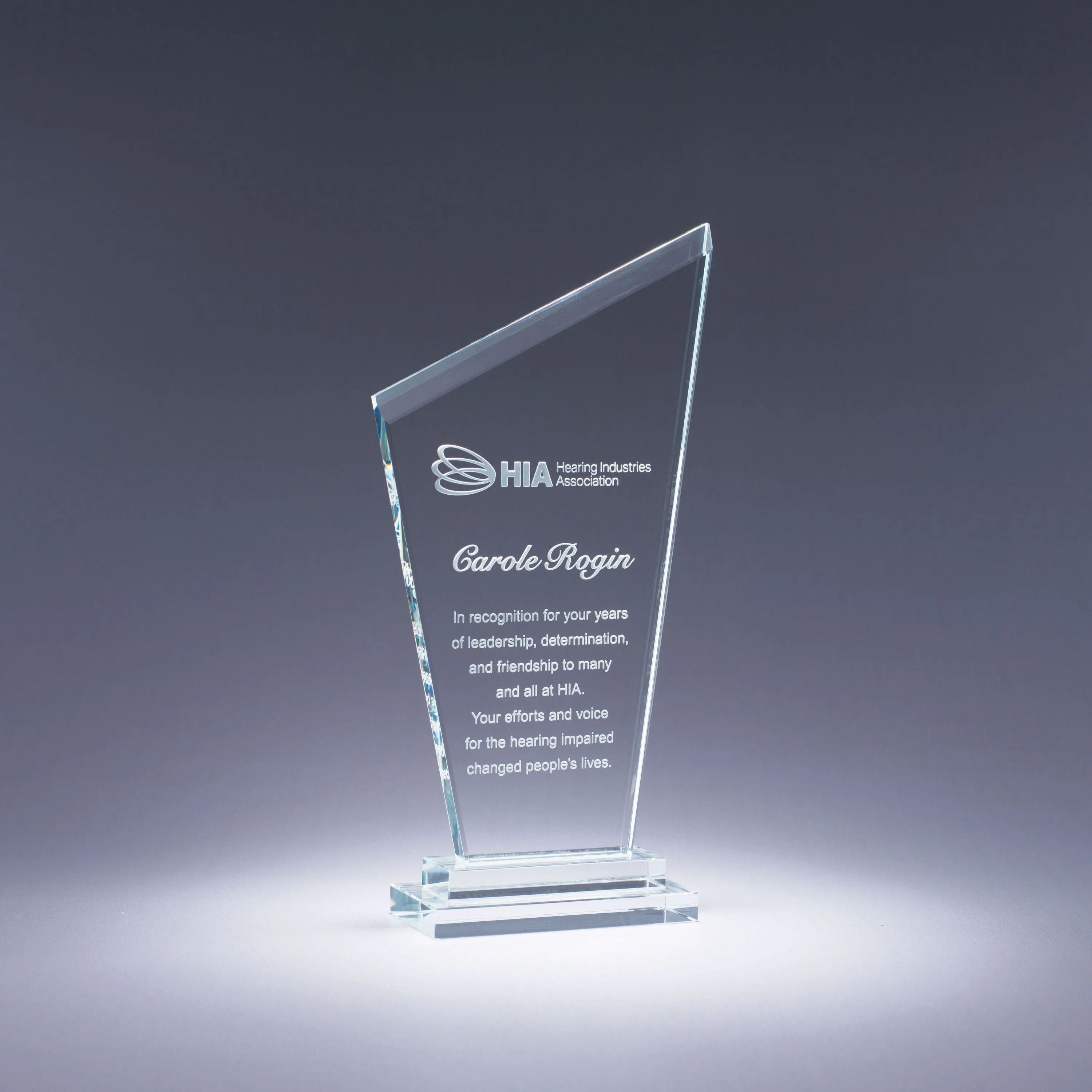 7.75" Motion Crystal Award view 2