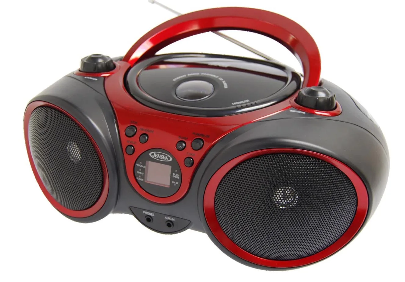 Jensen Audio Red Portable Stereo Cd Player w/Am/Fm Radio