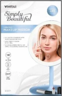 Vivitar® Lighted LED Blue Vanity Mirror