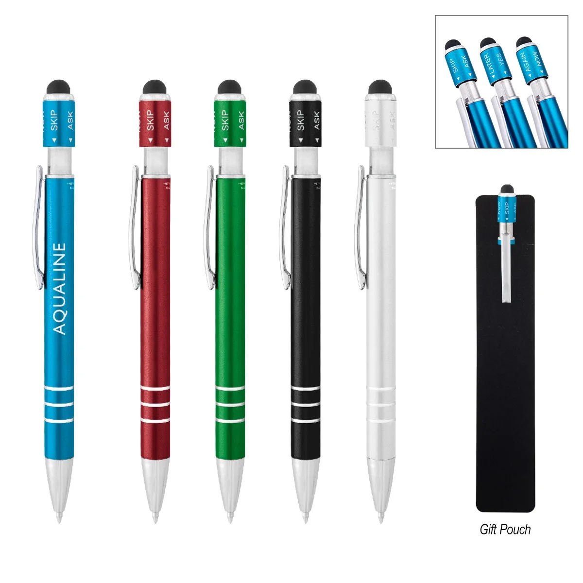 Recycled Aluminum Spin Game Top Pen With Stylus view 2