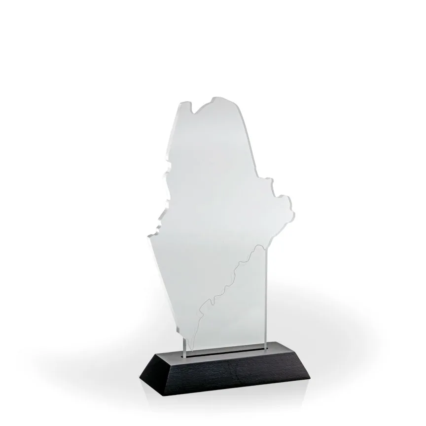 Maine Award with Black Wood Base - Engraved view 2