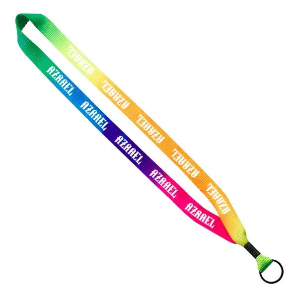 3/4" Tie Dye Lanyard with Metal Crimp & Metal Split-Ring view 2