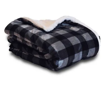 Micro Mink Plaid Sherpa Blanket (50" x 60") view 3