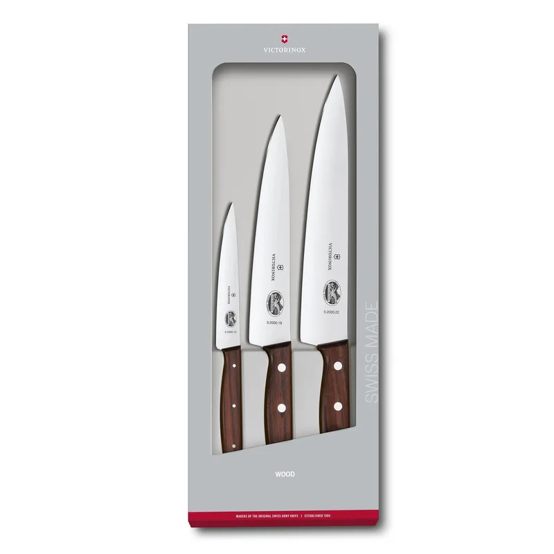 Victorinox Swiss Army Corporate Gifts Cutlery 3 Pc Vx Wood Set