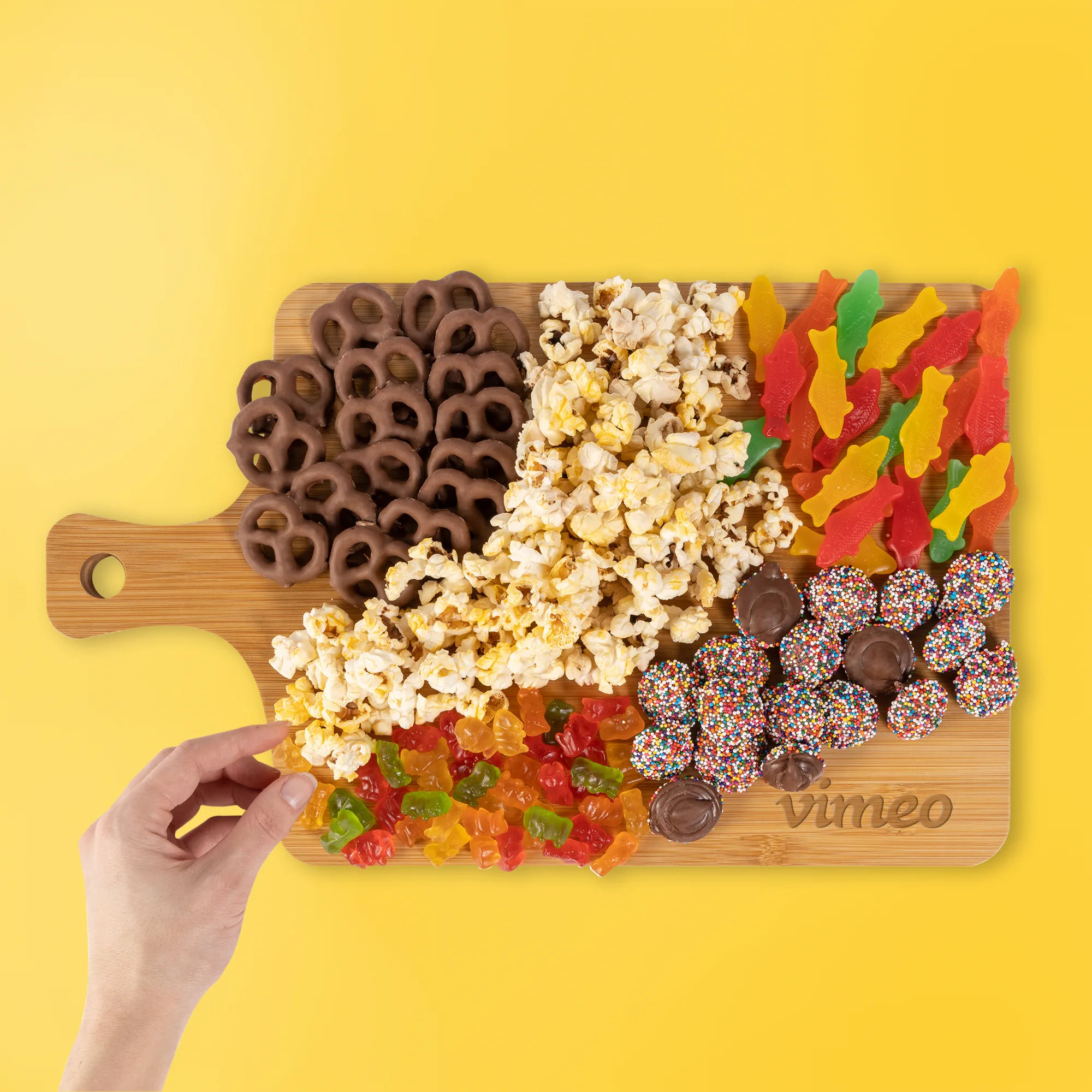 Movie Night Bamboo Wood Charcuterie Cutting Board view 2