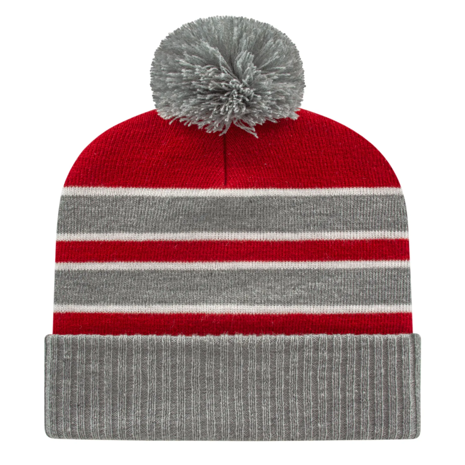 Double Stripe Knit Cap With Ribbed Cuff view 2