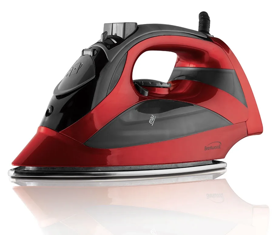 Red Steam Iron w/Auto Shut Off