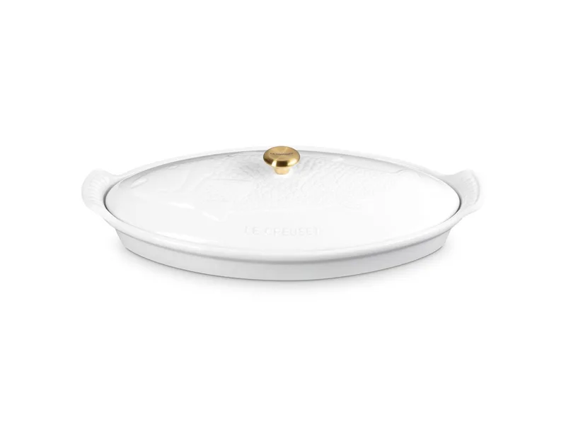 Le Creuset 1.7Qt Heritage Stoneware Fish Baker White