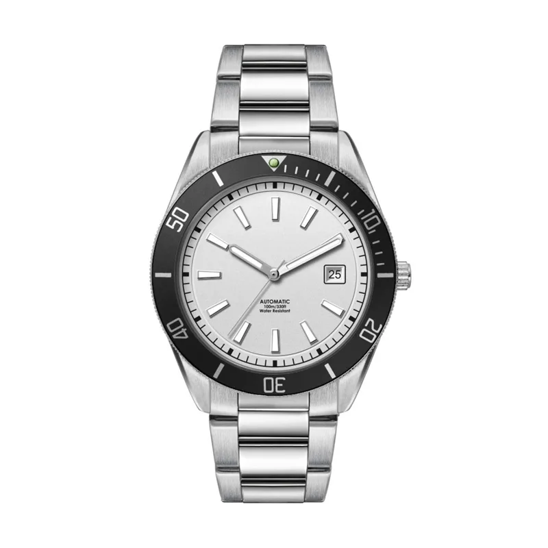 42mm, Ss, Silver Case, Bk Bezel, Automatic Mvt, Dte view 2