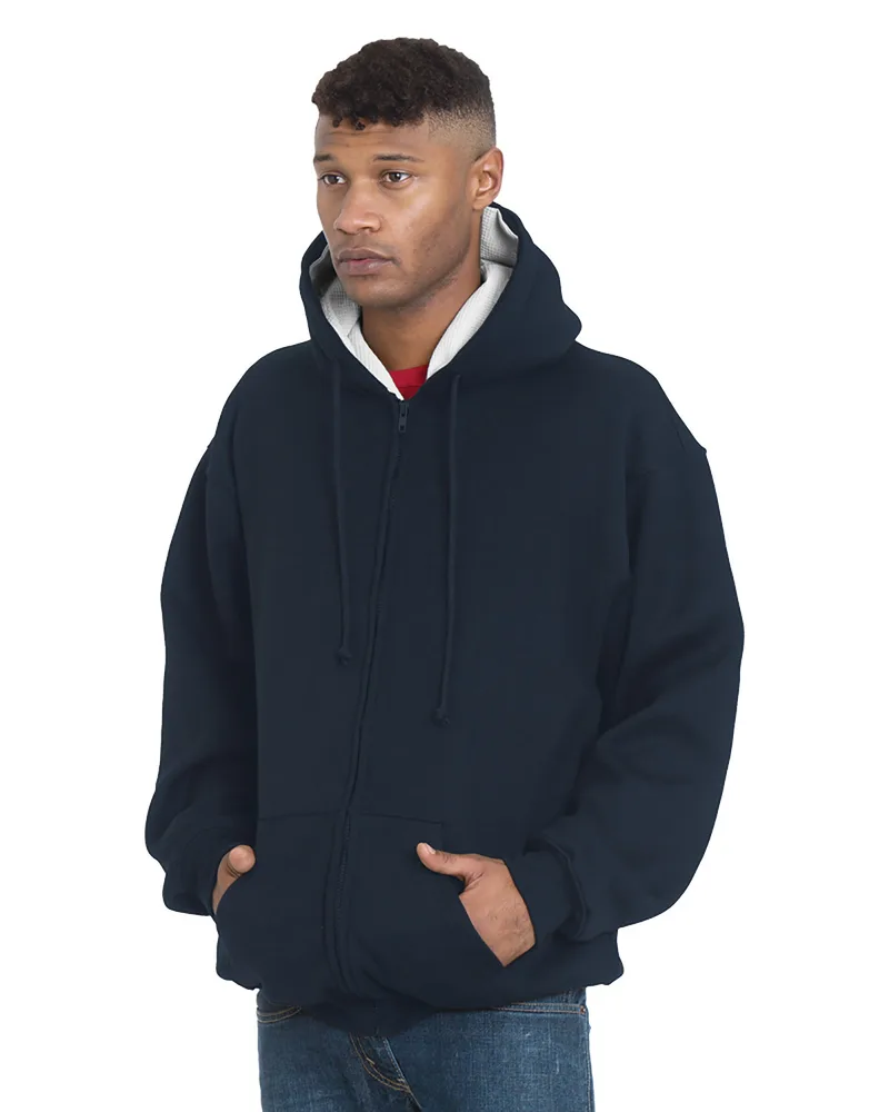 BAYSIDE Adult USA Made Super Heavy Thermal-Lined Full-Zip Hooded Sweatshirt view 5