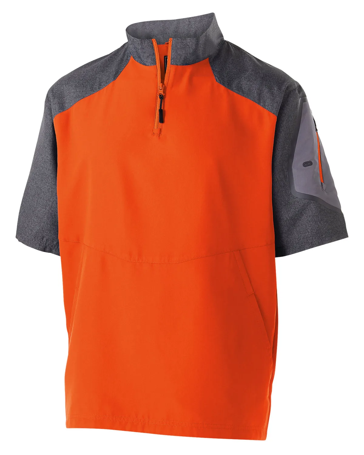 Holloway Unisex Ultra-Lightweight Aero-Tec™ Raider Short-Sleeve Warm-Up Pullover view 4
